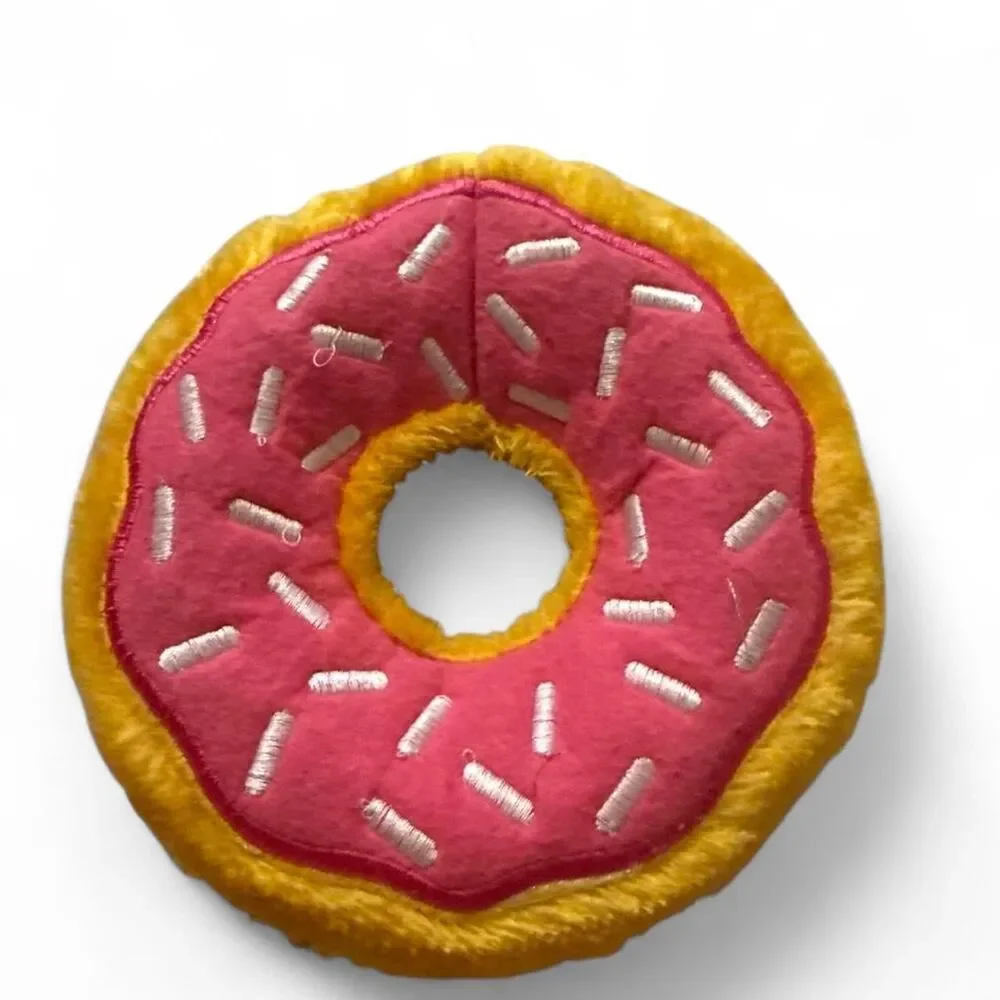 ZippyPaws Pink Donut Plush Squeaky Dog Toy New